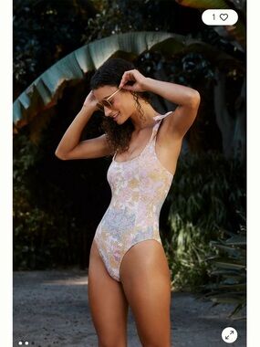Anthropologie Beach Riot Sydney floral Printed One Piece Swimsuit Medium